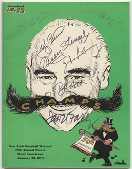 New York Baseball Writers Association Multi-Signed Program With 7 Signatures  Including DiMaggio (PSA/DNA)